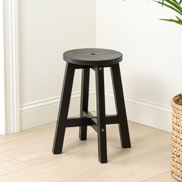 Grove Coastal Casual Acacia Wood Round Indoor/Outdoor Accent Stool