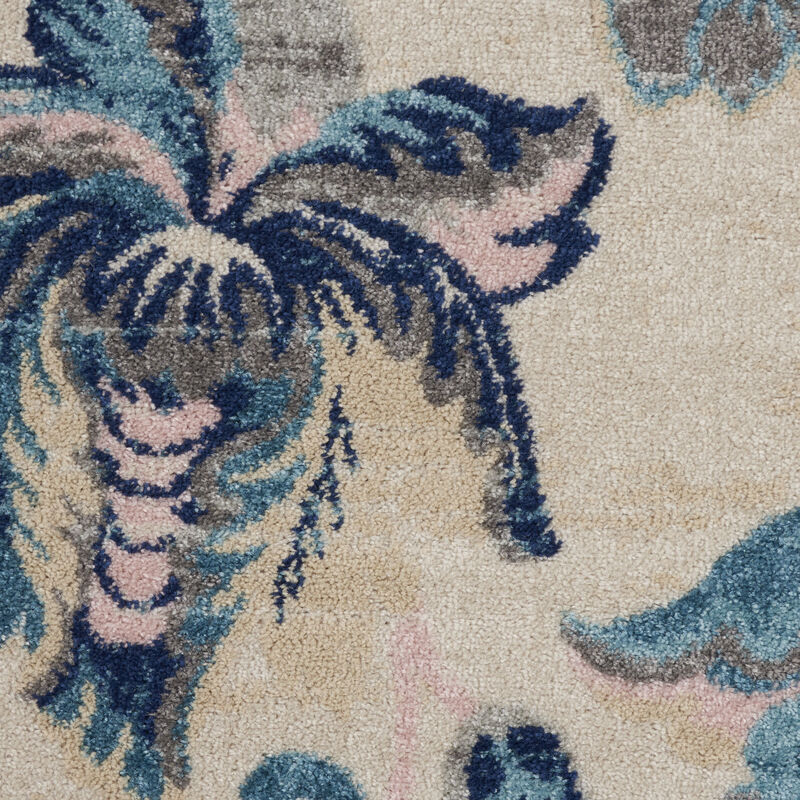 Tranquil TRA02 Ivory/Light Blue 5'3" x Round Rug image number 5