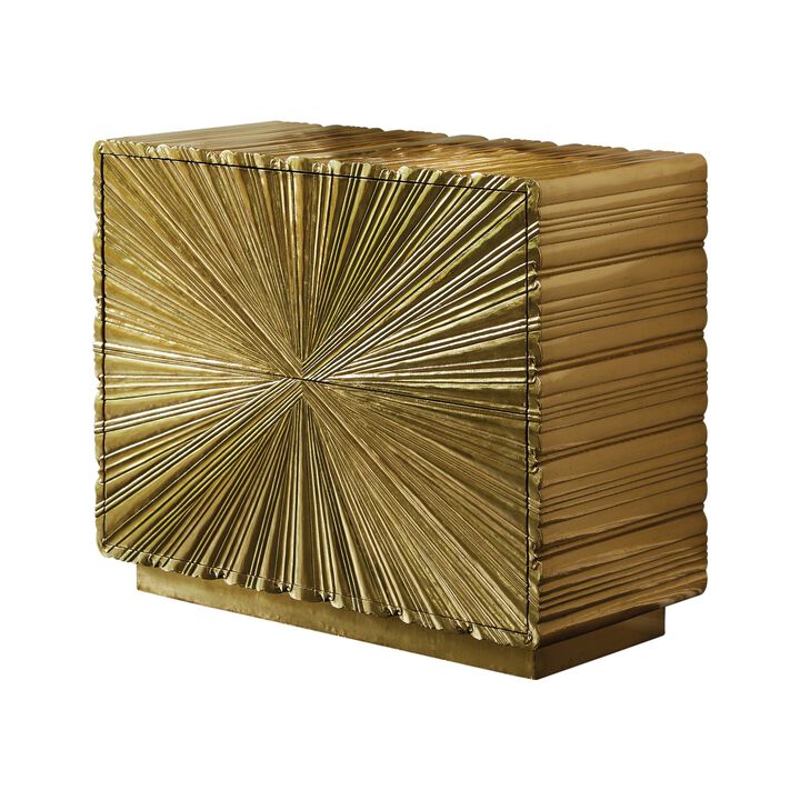 Linenfold Two-Drawer Chest Gold