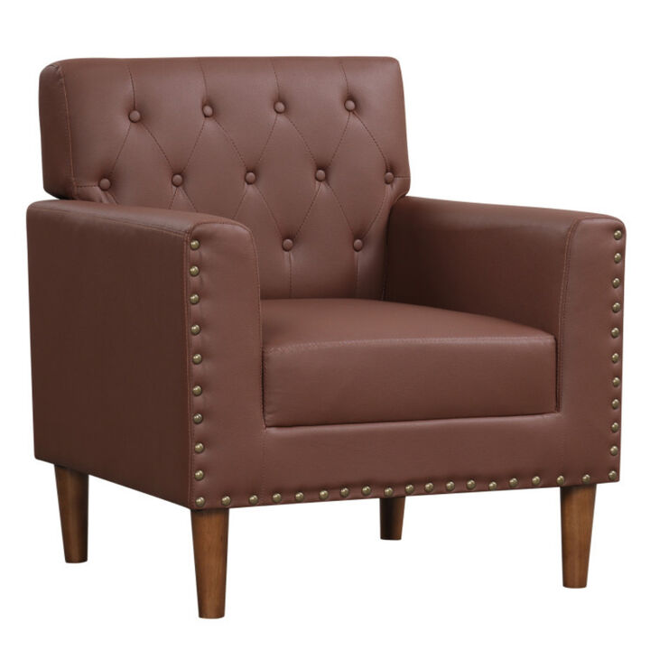 Modern Accent Chair Mid Century Design with Button Tufted Rivets