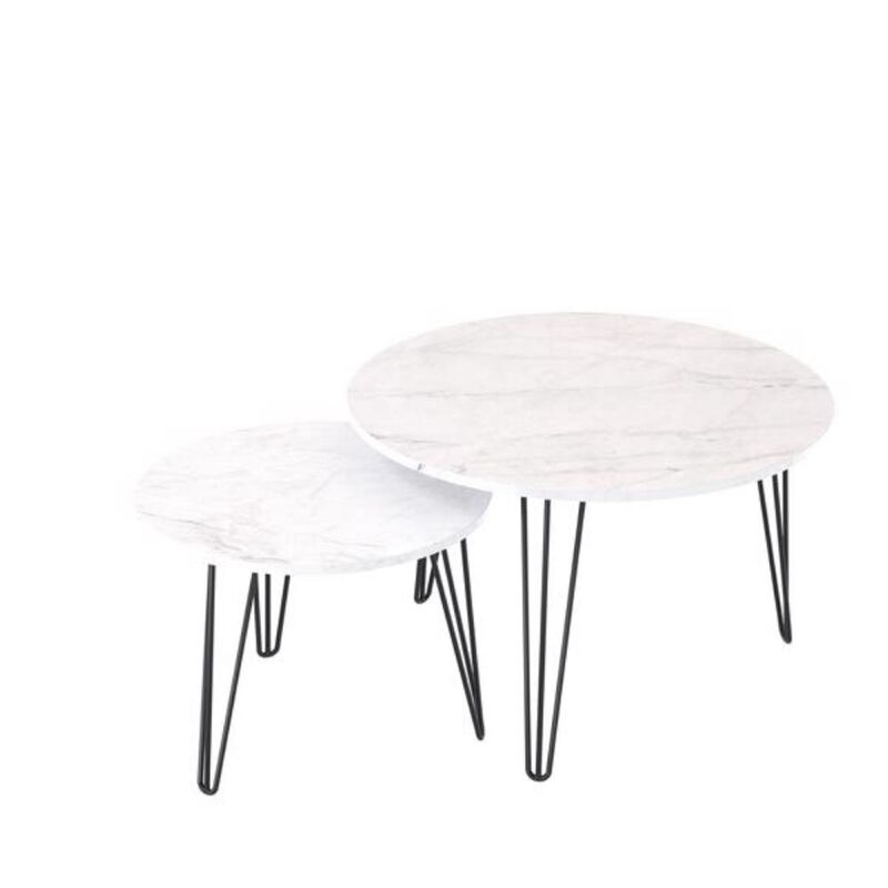 Round Nesting Coffee Table Set of 2 Versatile & Space-Saving Living Room Furniture