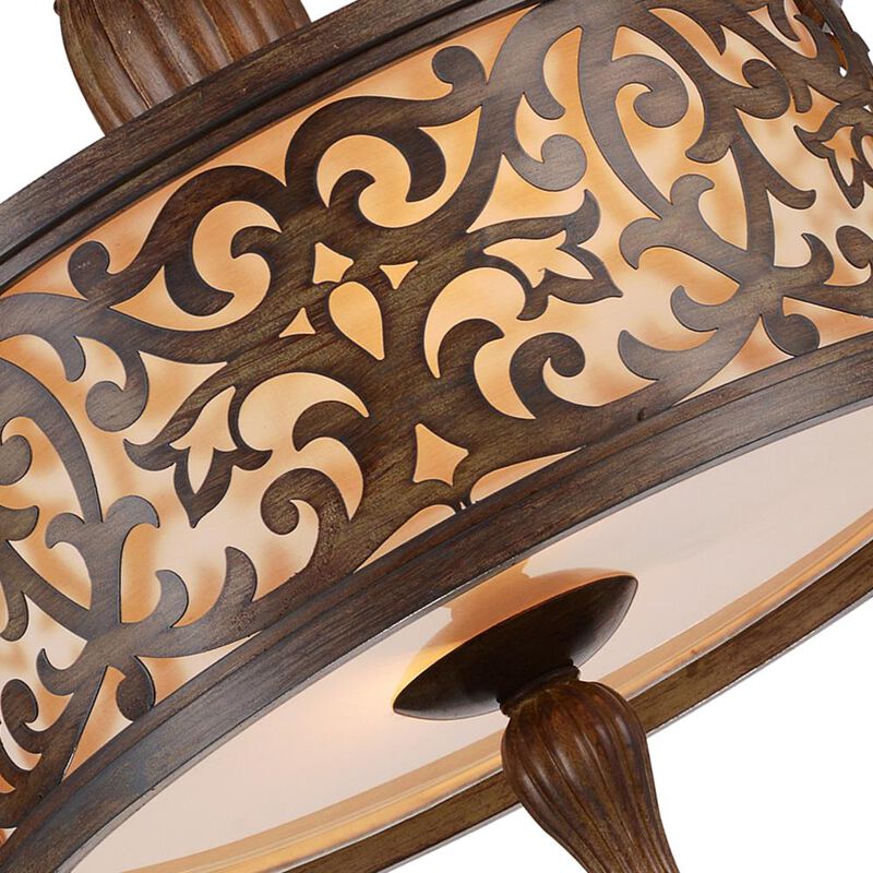 Nicole 3 Light Drum Shade Flush Mount With Brushed Chocolate Finish