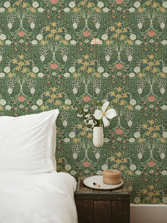 Froso Green Garden Damask Wallpaper