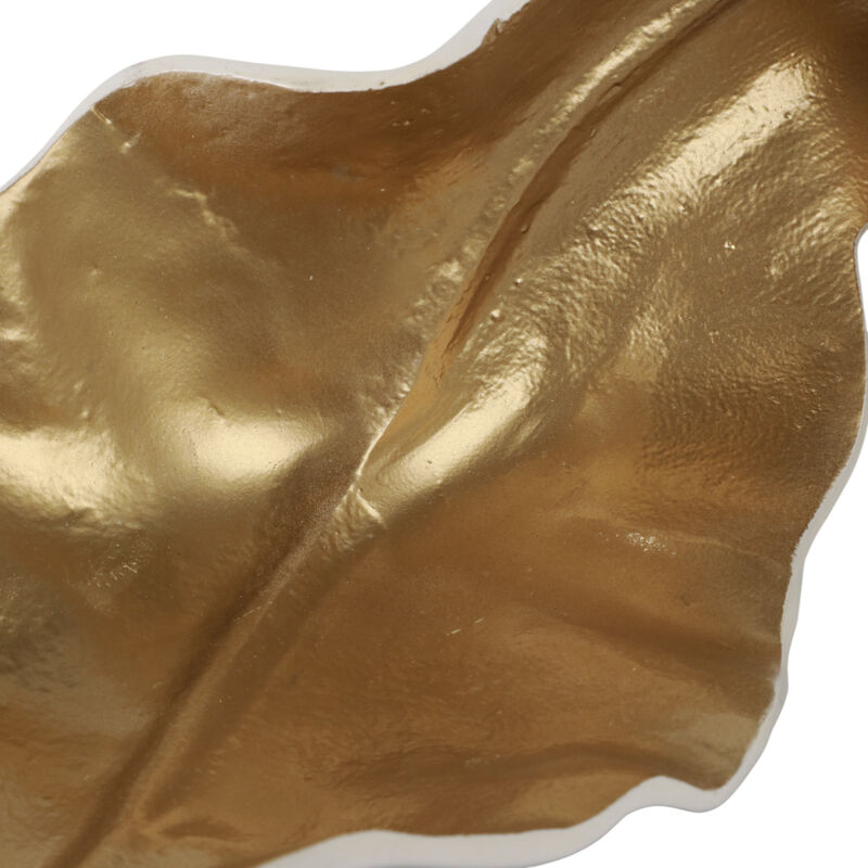 Metal 18" Curled Leaf, Ivory/gold image number 4