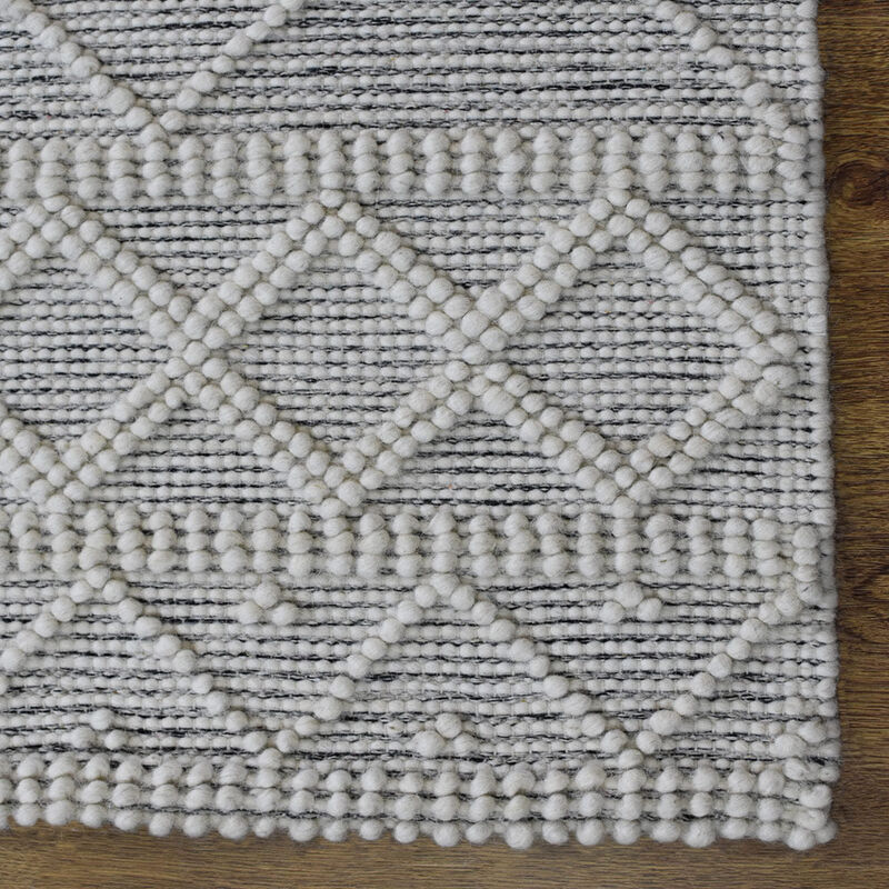 RUGSOTIC CARPETS HAND WOVEN FLAT WEAVE KILIM WOOL & COTTON ECO-FRIENDLY AREA RUGS - 5'x7'6'', Rectangle Shape, Ivory Black Color, Contemporary Modern Design, Low Pile  Handmade Area Rugs (DWC001)