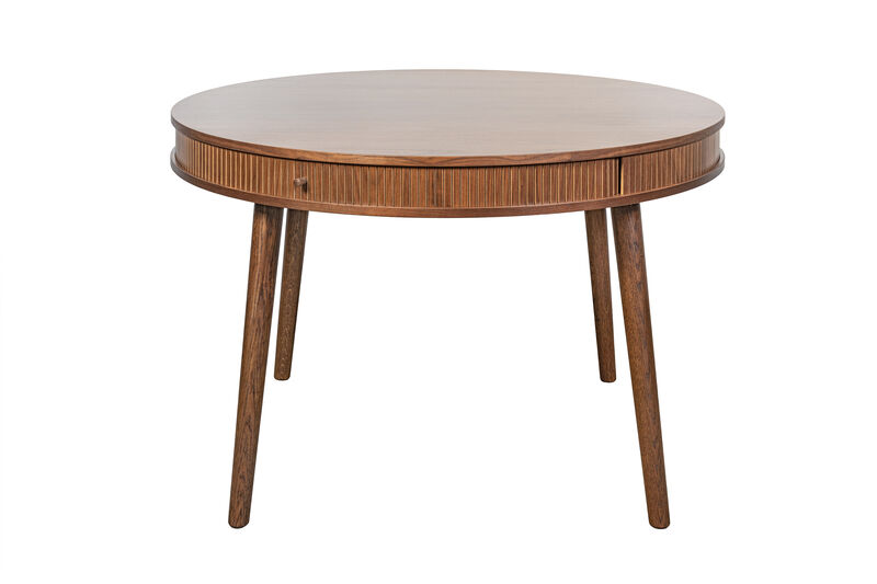SLIDDO 47'' Round Dining Table for 4 People - Pre-Assembled With 2 Hidden Storages.