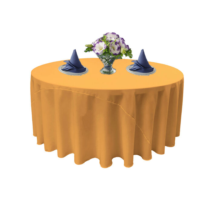 Polyester Poplin Round Dining Tablecloth for Home, Parties and Special Occasions