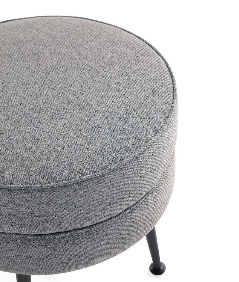 Bailey Gray and Black Ottoman