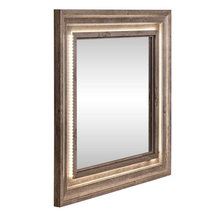 Liberty Furniture Horizons Lighted Mirror in Graystone