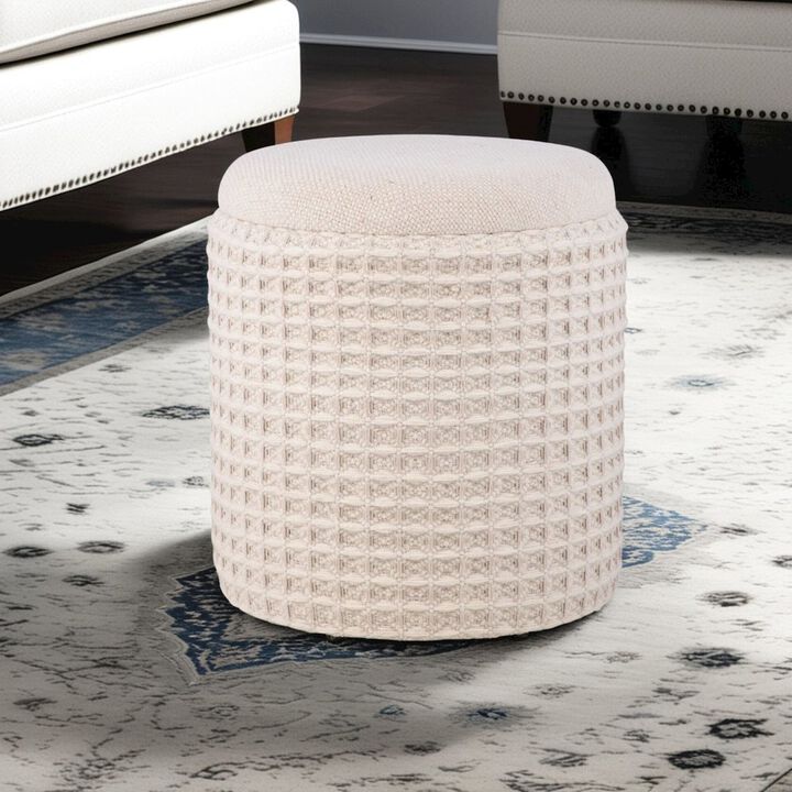 Carolina Chair & Table Handwoven Chronos Waffle Cream Storage Ottoman