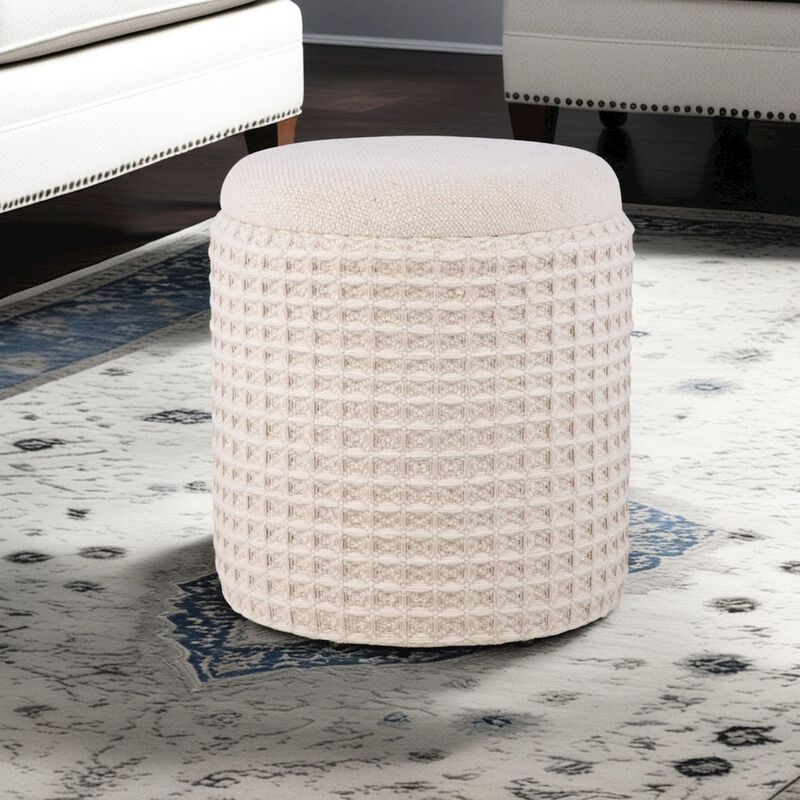 Carolina Chair & Table Handwoven Chronos Waffle Cream Storage Ottoman