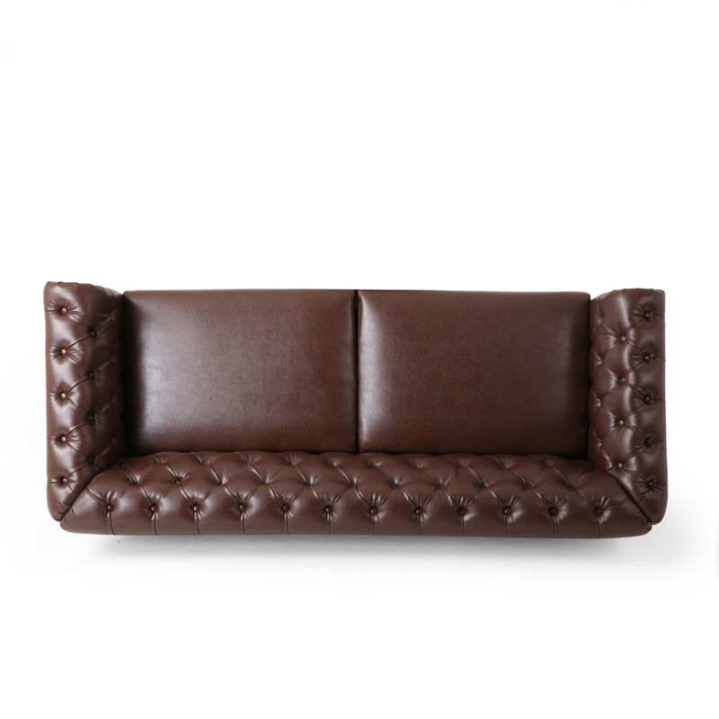 Merax Mirod Comfy 3-Seat Sofa with Wooden Legs, Retro Style for Living Room and Study Sofa image number 2