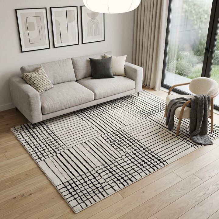 HomeRoots Abstract Distressed Area Rug