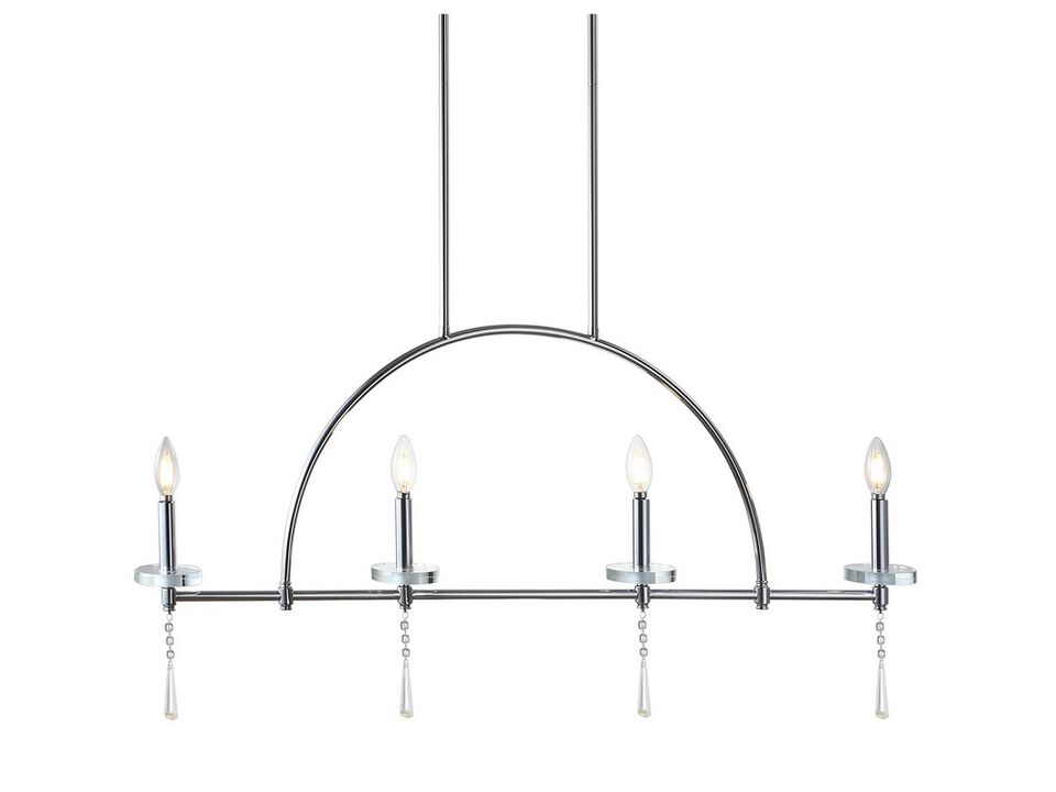 Doris 4-light Linear Metal/Crystal LED Pendant