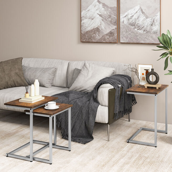 3 Pieces Multifunctional Coffee End Table Set