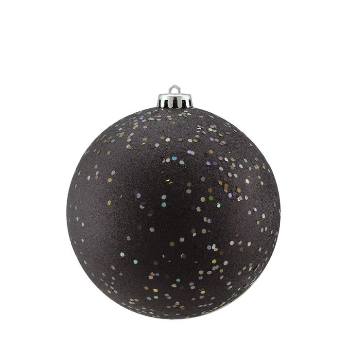 Holographic Glitter Black Shatterproof Christmas Ball Ornament 6" (150mm)