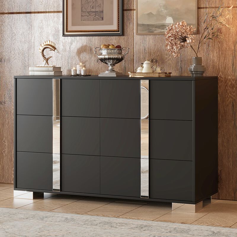Merax Elegant Modern Dresser with Metal Foot