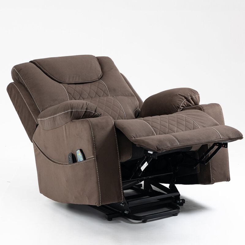 Velvet Recliner Chair with 2 Cup Holder, Lounge Chair Power Lift Chair Relax Sofa Chair image number 7