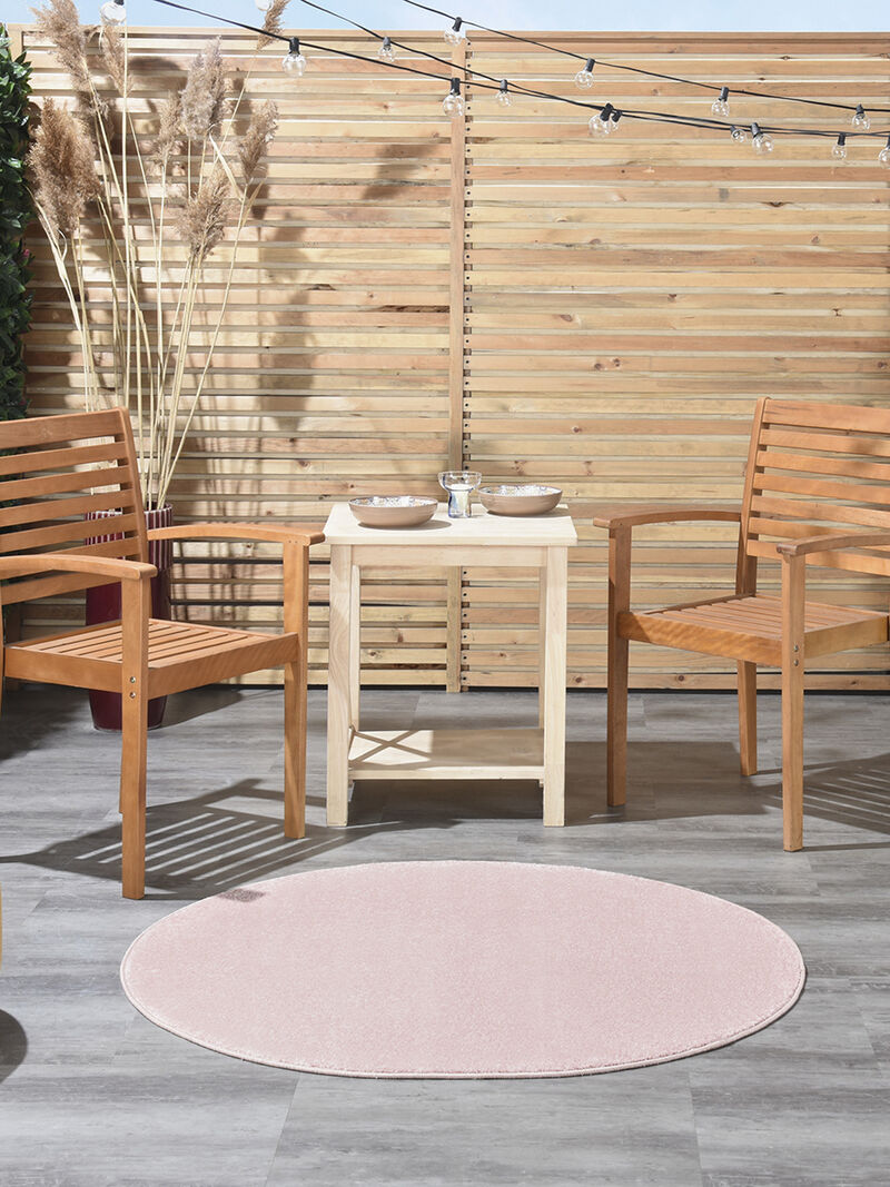 Nourison Essentials NRE01 Pink 4' x Round Rug