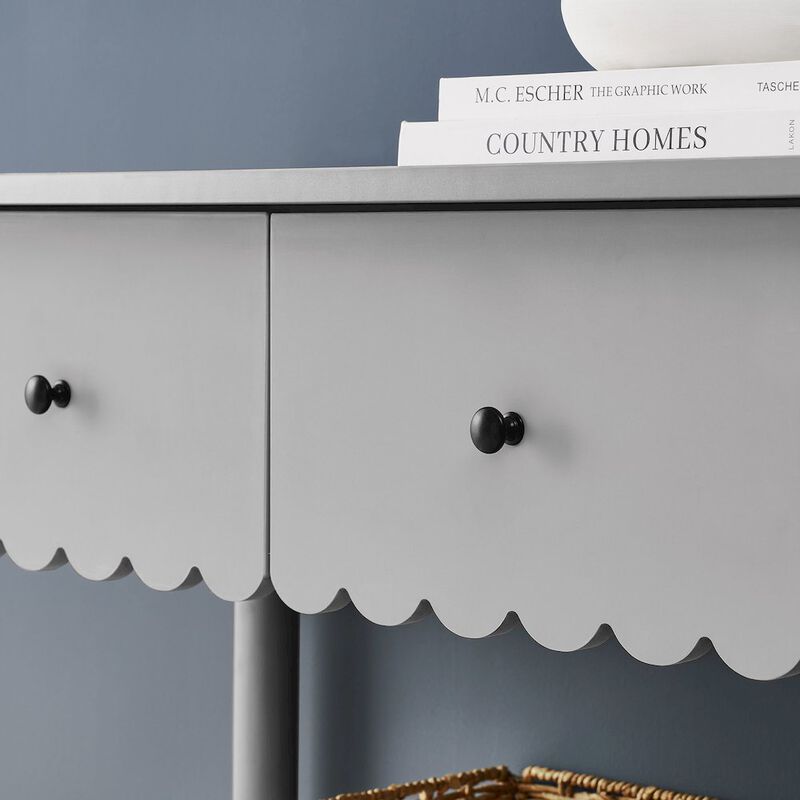 Emmeline 3-Drawer Scalloped Console Table image number 7