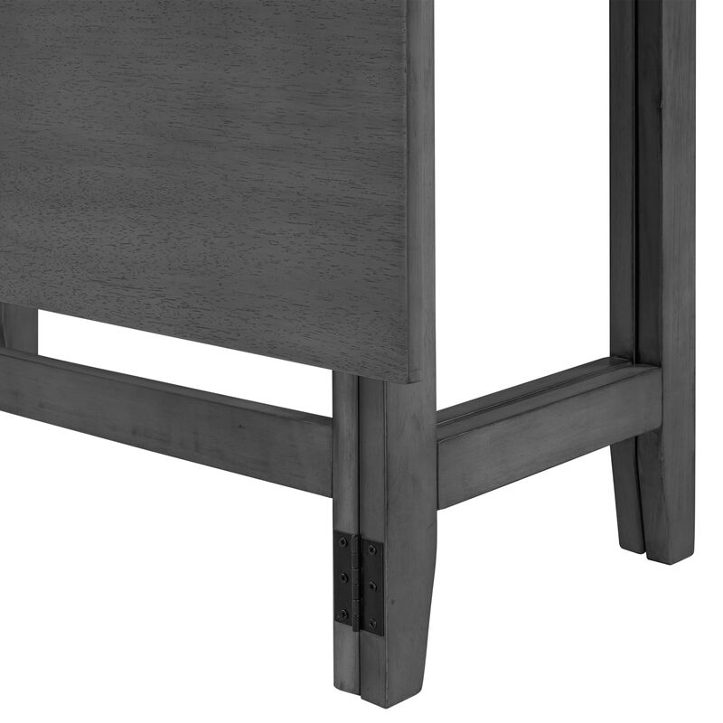 Tubtix Farmhouse Wood Extendable Dining Table image number 7