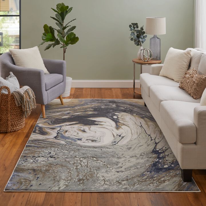 Mandana 39M1F Ivory/Brown 7'9" x 10' Rug