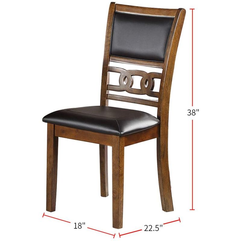 Streamdale Walnut Finish Dining Chairs Set of 2 image number 2