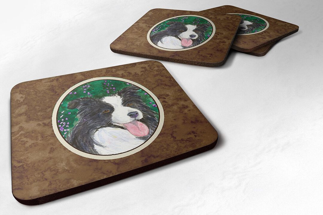 Caroline's Treasures SS1053FC Border Collie Foam Coasters (Set of 4), 3.5 H x 3.5 W, Multicolor