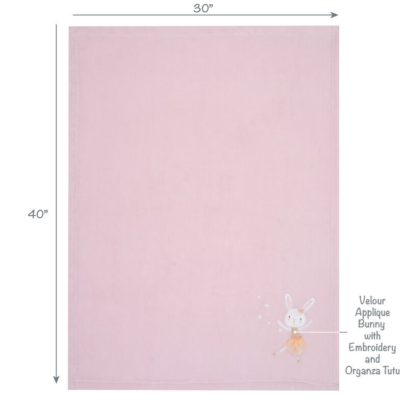 Bedtime Originals Tiny Dancer Baby Blanket - Pink, Animals, Celestial, Rabbit