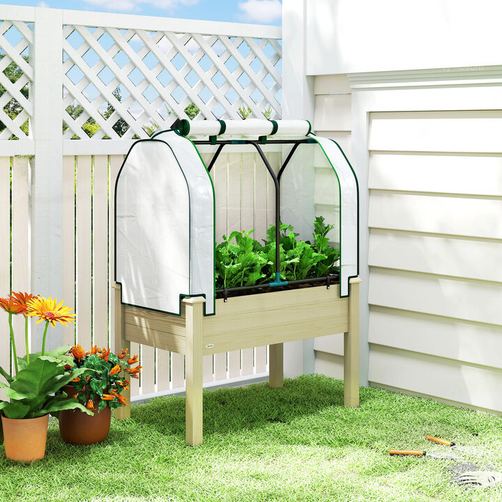 Hivvago Greenhouse Covered Raised Garden Bed for Herbs and Vegetables