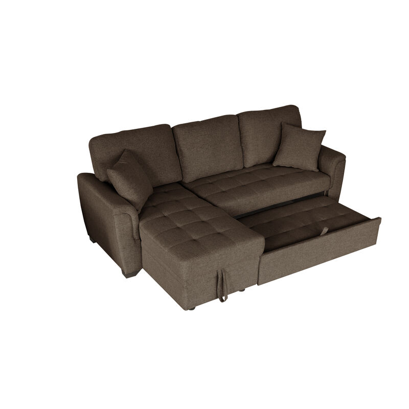 2049 Brown storage sofa bed