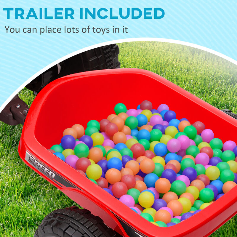 BreeBe 6V Electric Toy Car with Back Trailer, Forward Backward, Wear-Resistant Wheels image number 3