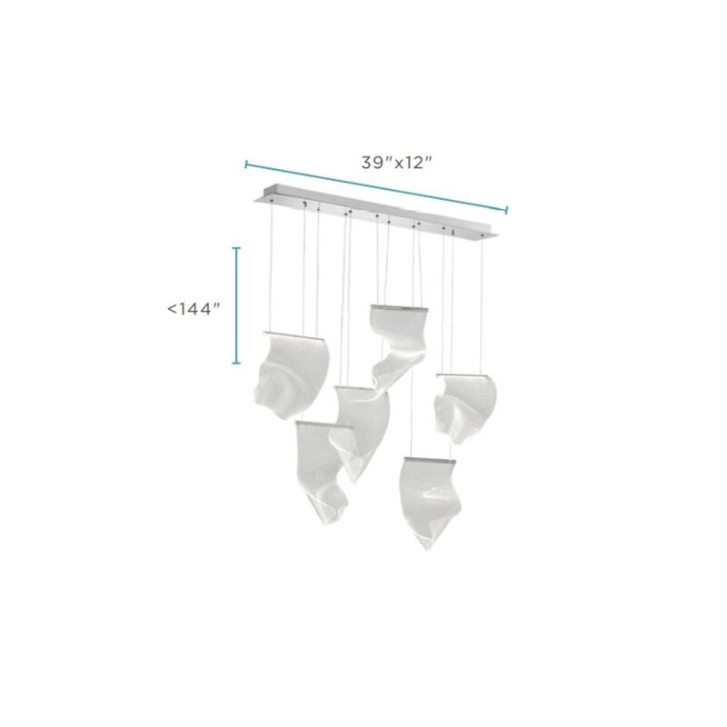 Acrylic Lace Chandelier Chrome Acrylic Integrated LED Dimmable