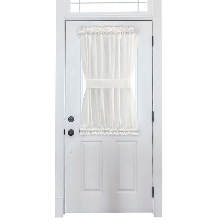 Ellis Stacey 1.5" Rod Pocket High Quality Fabric Solid Color Door Panel 41"x36" Ice Cream