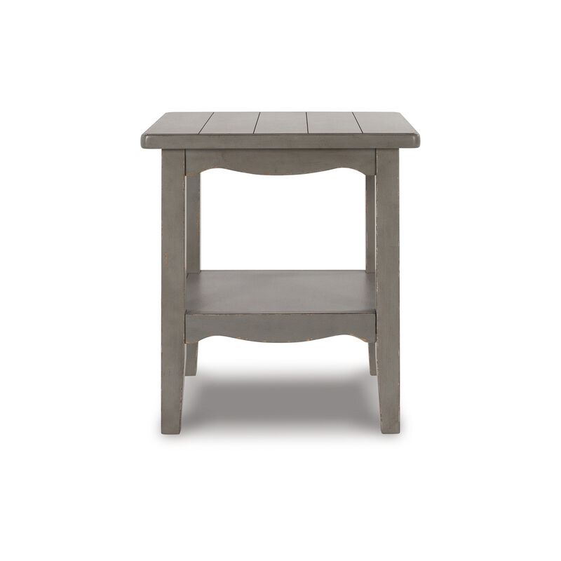 Arin 26 Inch Side End Table, Open Shelf, Vintage Style Gray Hardwood