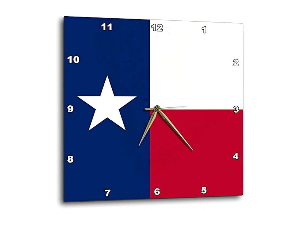 Flag Texas American United State America Wall Clock 15 Inch White Home Decor