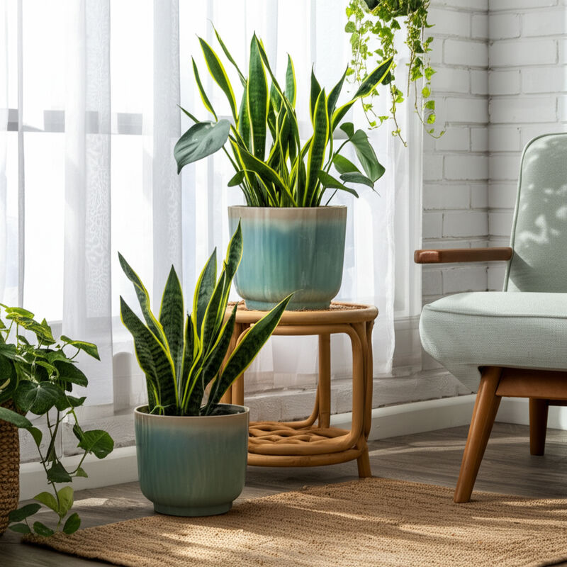 Reactive Glaze Planters (Set of 2)