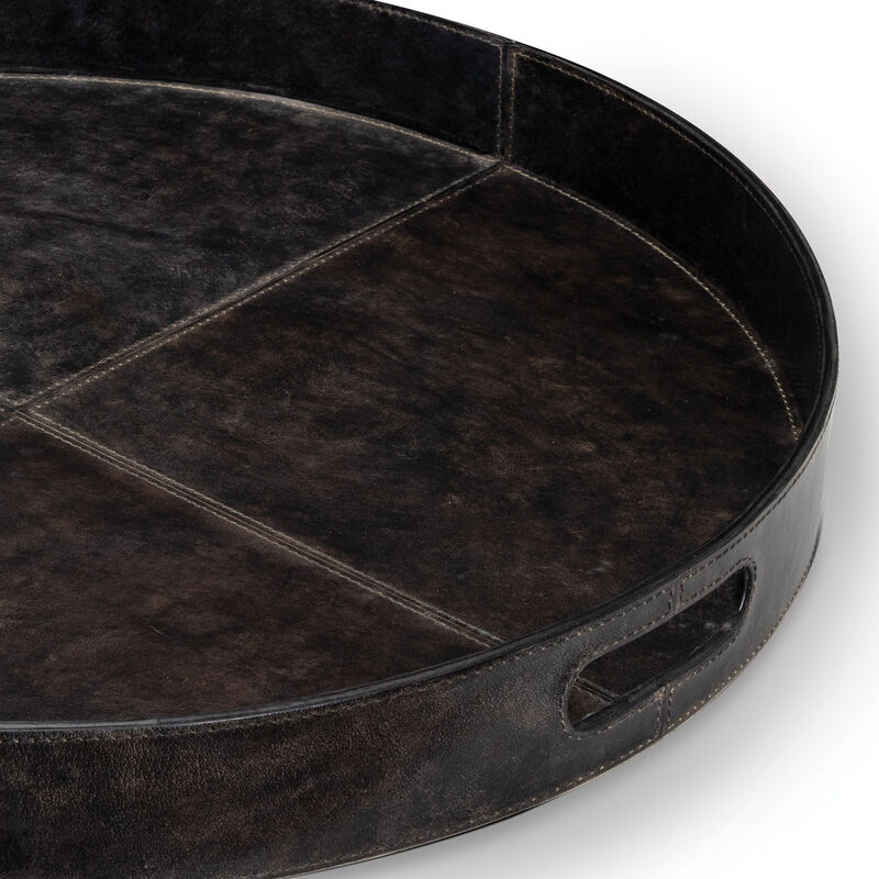 Derby Round Leather Tray