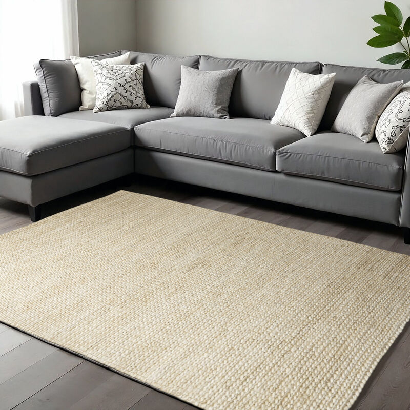 HomeRoots Jute Hand Woven Area Rug image number 1