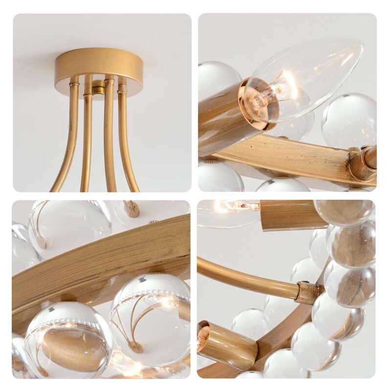 Esme 8-Light Wagon Wheel Crystal Semi-Flush Mount image number 7