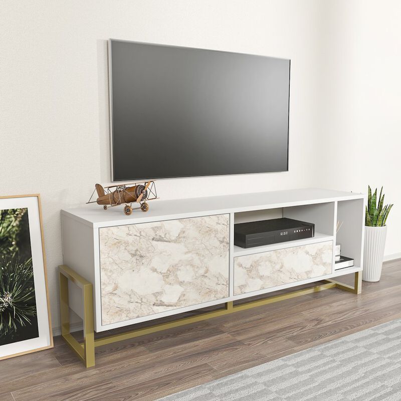 Decorotika Utopia Tv Stand White Ephesus