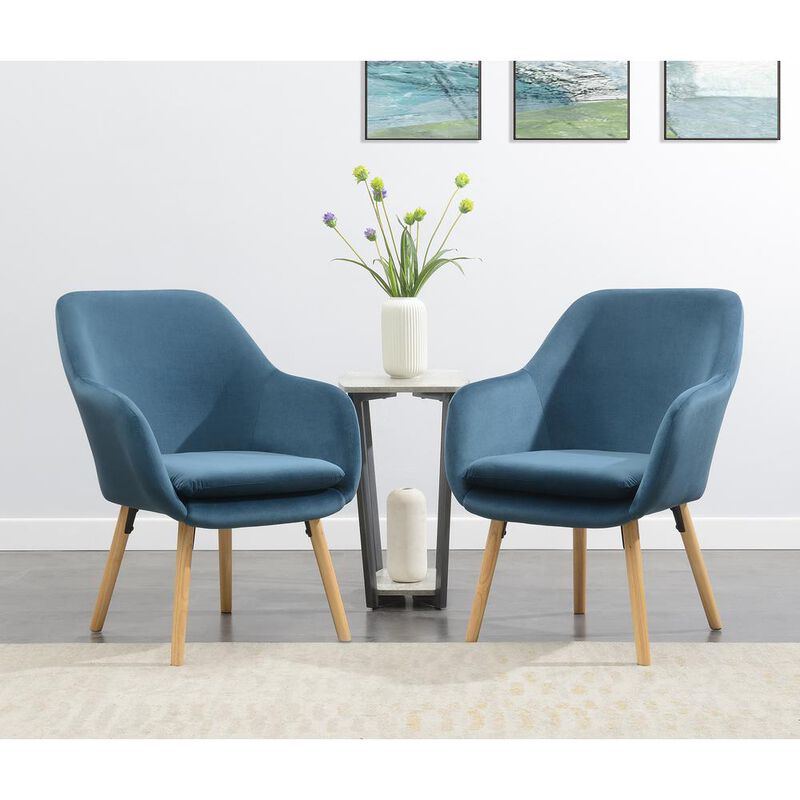 Convenience Concepts Take a Seat Charlotte Accent Chair, Blue Velvet