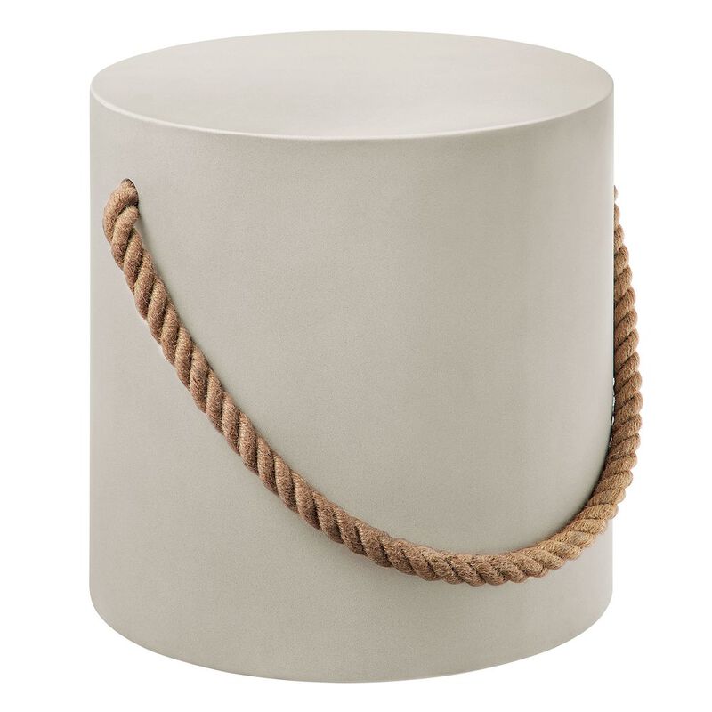 Isera Indoor - Outdoor Patio Rope Concrete Side Table Stool image number 0