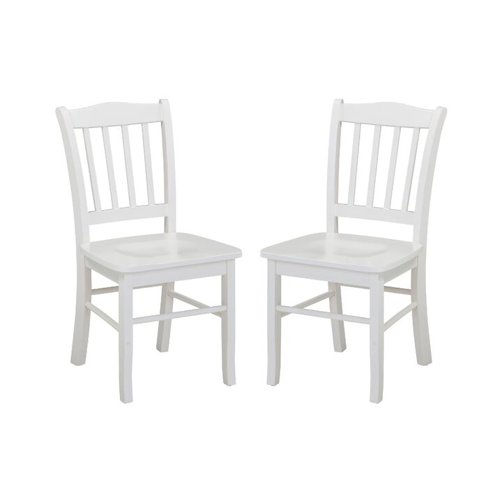 Nova Dining Side Chair Set of 2, Shaker Style, Cream White Wood
