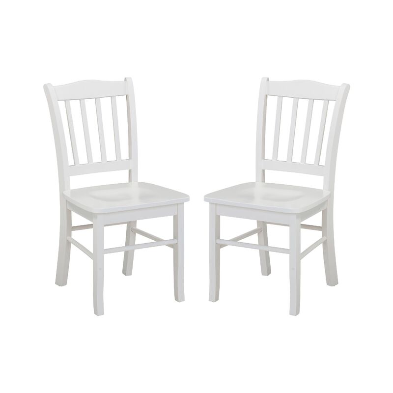 Nova Dining Side Chair Set of 2, Shaker Style, Cream White Wood image number 0