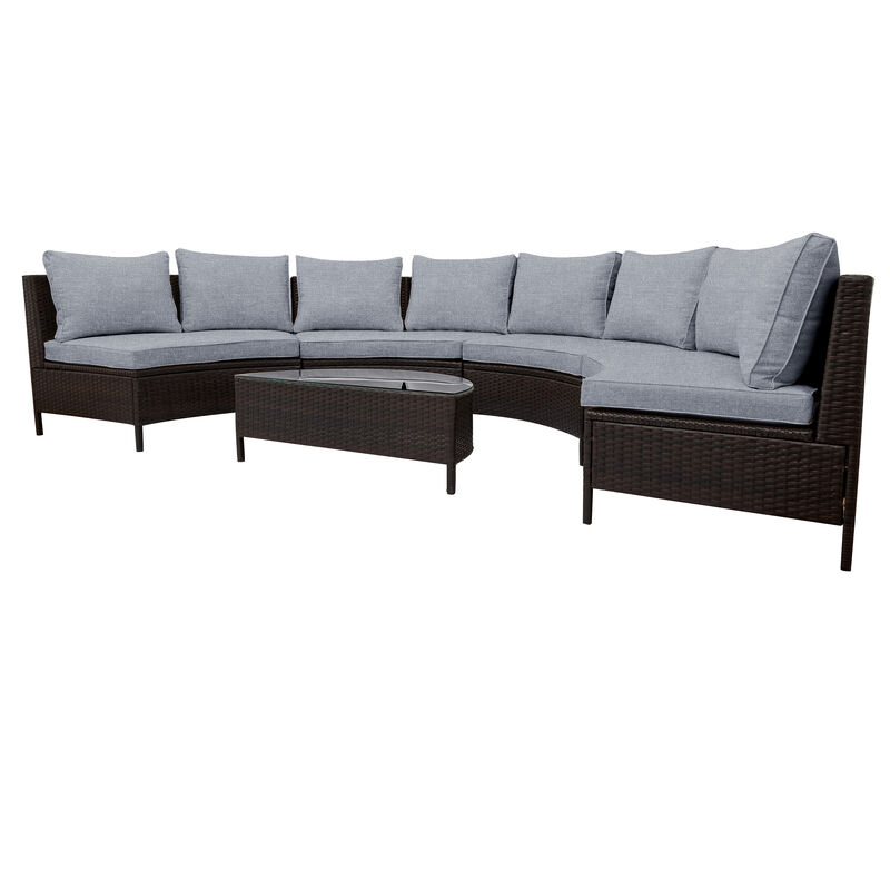 Merax All-Weather PE Rattan Wicker Sofa Set Outdoor Patio Sectional Furniture