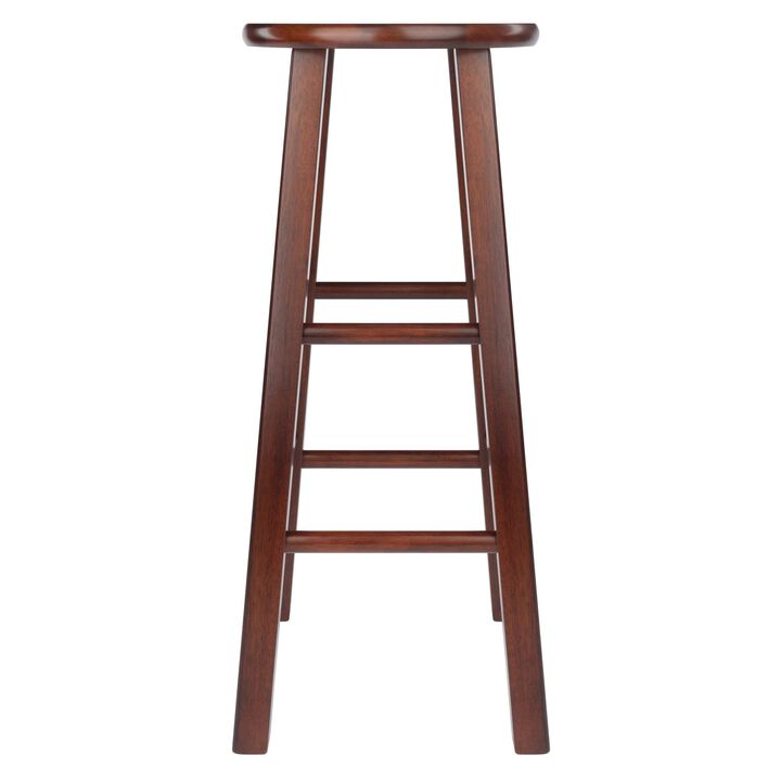 Ergode Element Bar Stool Set - Polished Walnut Finish, Solid Wood, 220lb Weight Capacity, 8 Crossbars, Convenient Footrests, Versatile Design
