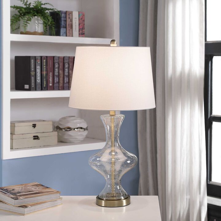 Seeded Glass 3-Way Table Lamp (Set of 2)