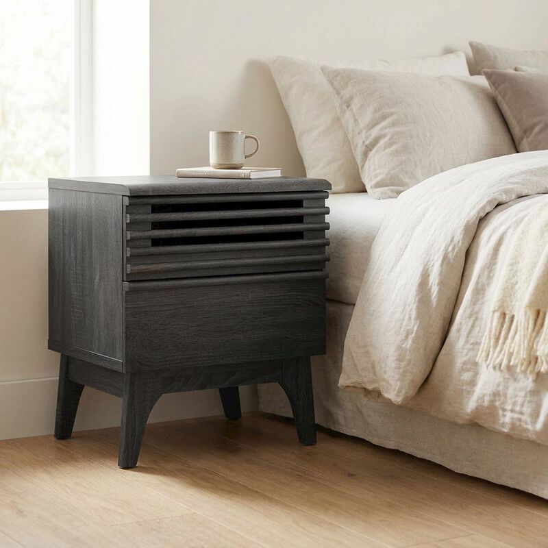 Nightstand in Gray Finish image number 2