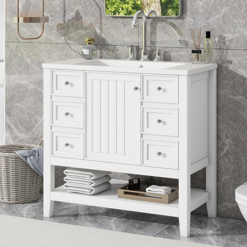 Merax  Bathroom Vanity with Ceramic Sink